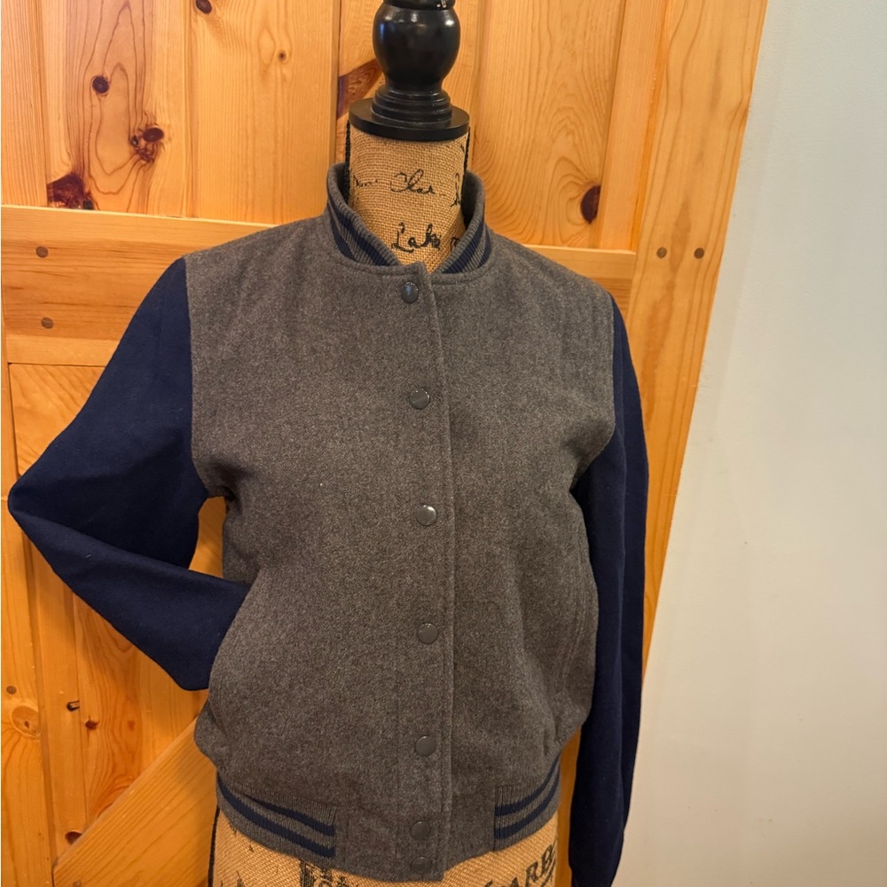 Mossimo Supply Co. Charcoal and Navy Varsity Jacket